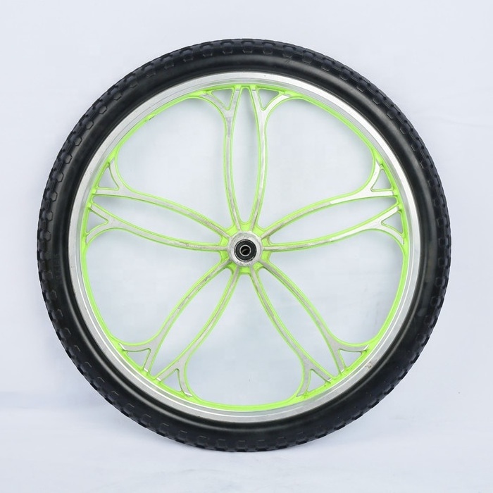 Hot sell 16 inch 20 inch flat free staggered alloy wheelbarrow cart wheels