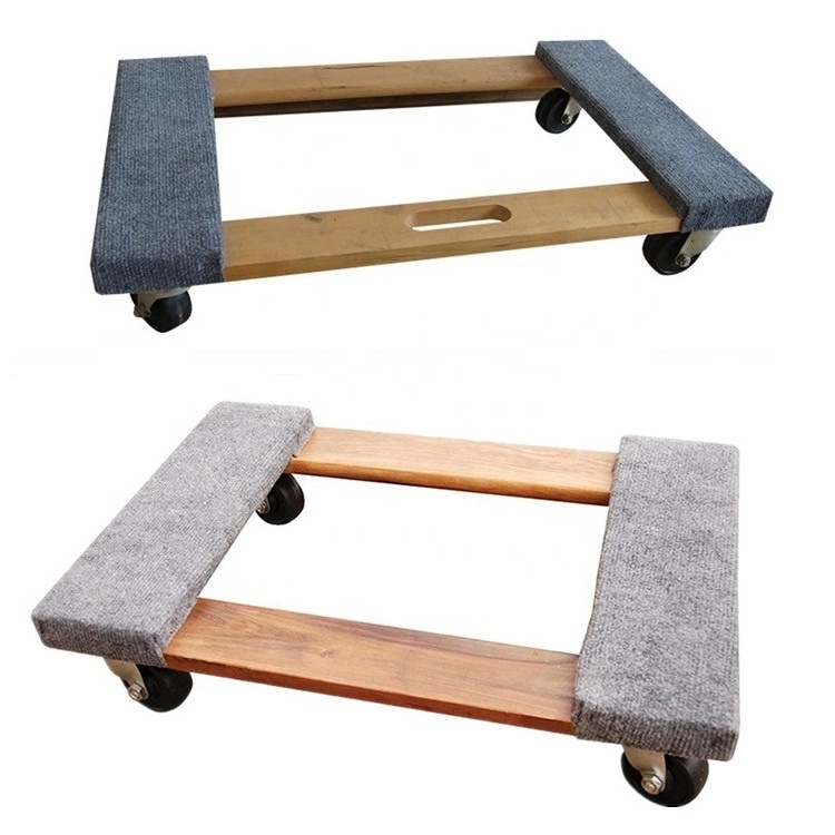 Four wheels pallet dolly Heavy Duty Wood Furniture movers Carrier