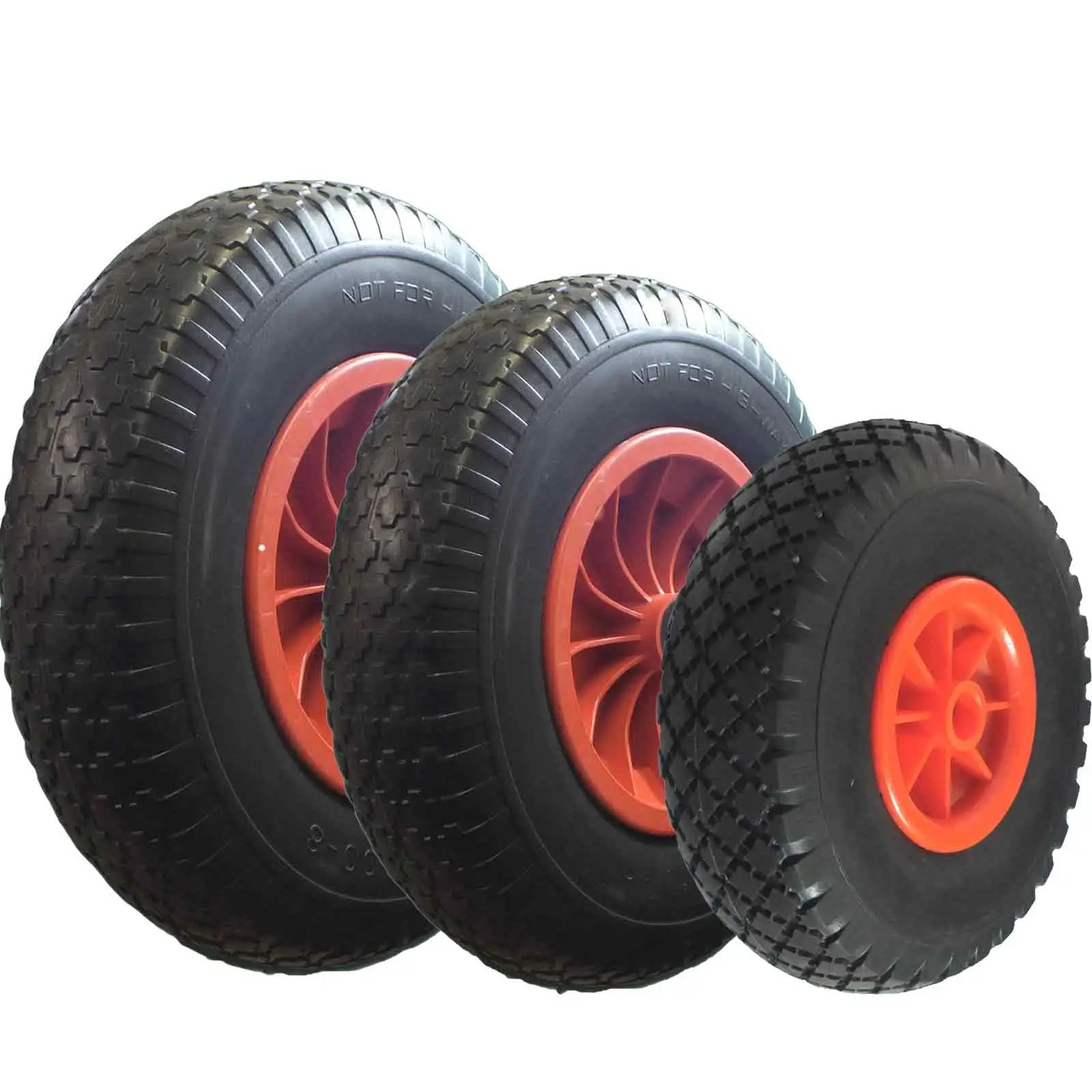 10  14 16 inch PU Foam Flat Free Wheelbarrow Wheel and Tires for Wagon Cart Lawn Mower Hand Trucks