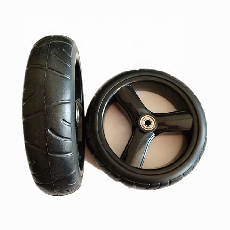 7 inch PU foam stroller wheels plastic wheels