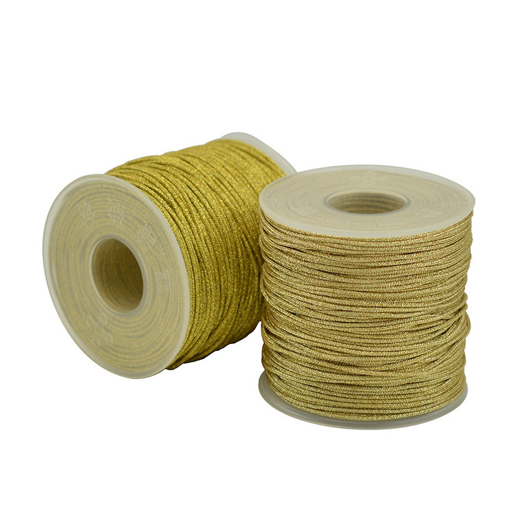 80M/Roll Gold/Silver 1mm Durable Overlocking Sewing Machine Threads Polyester Cross Stitch Strong Threads for Sewing Supplies