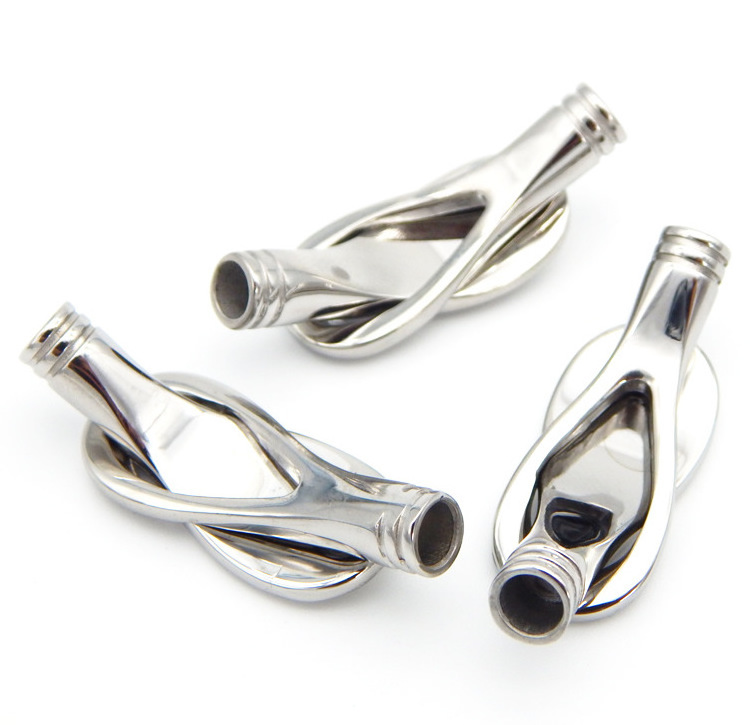 10pcs Hole 5.2mm Stainless Steel Clasps For Round Leather Cord end Claps Connectors DIY Bracelet Jewelry Making