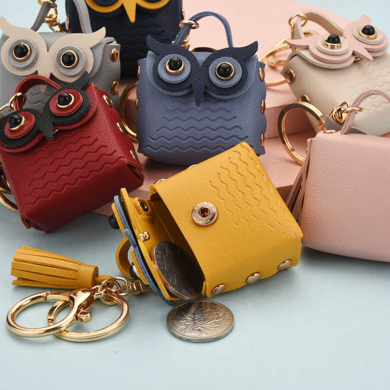 Cute Owl Small Bag Women Pu Leather Coin Purses Fashion Jewelry Handbag Girls Coin Card Holder For Kids Purses Keychain