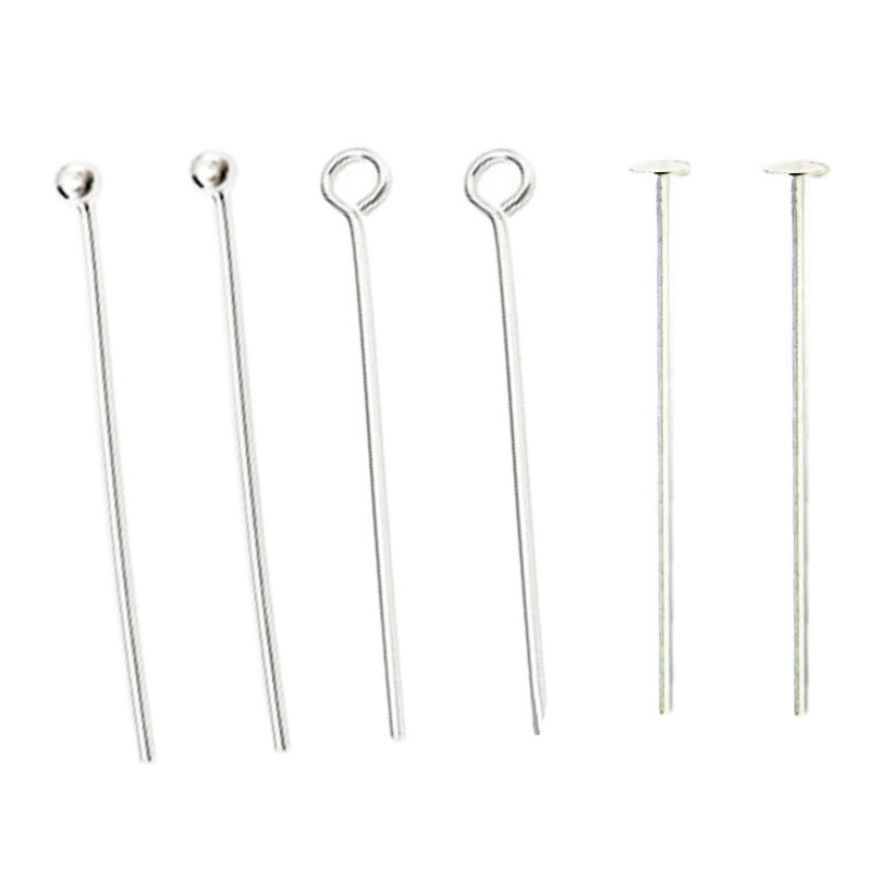 100pcs 925 Sterling Silver Head pin DIY Jewelry Accessories Earrings Beading Eye Pins Flat Head Pins For Jewelry Making Supplies