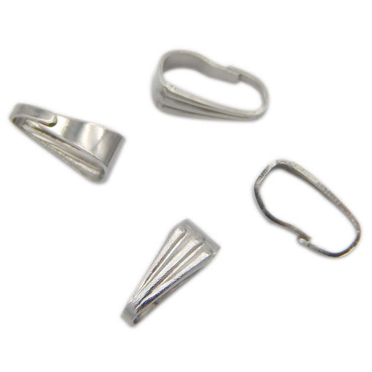 Stainless Steel Snap Bail Hook Pinch Clip Necklace Clasps Dangle Pendant Charms Chain Connectors For Jewelry Diy