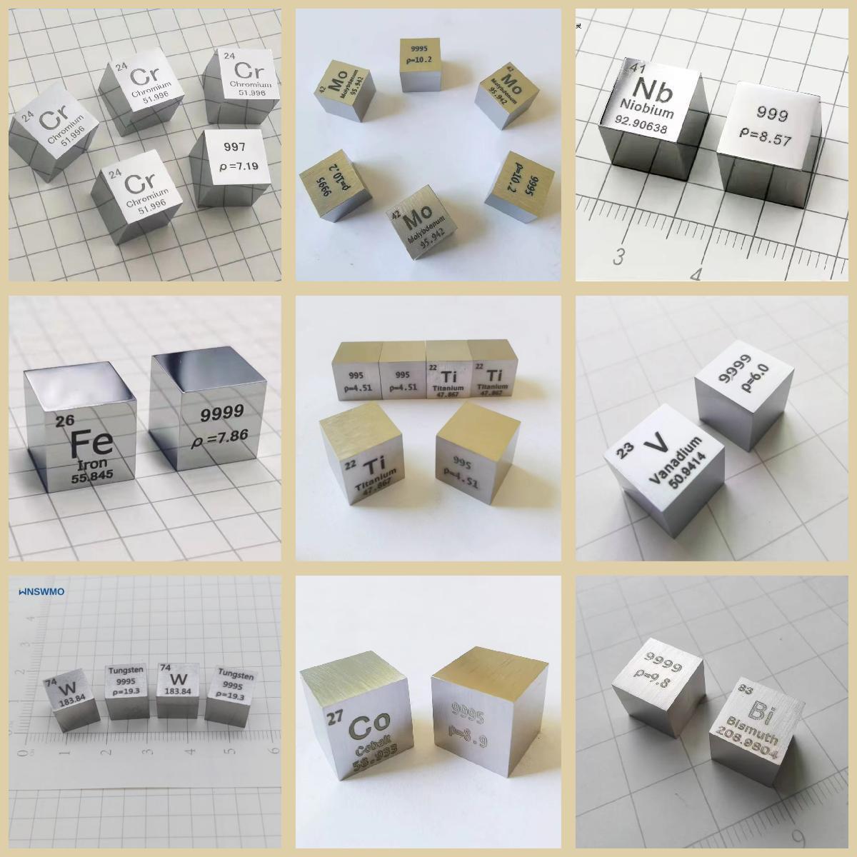 fast delivery 10mm titanium Ti cubes sets Niobium Tungsten cubes for gifts