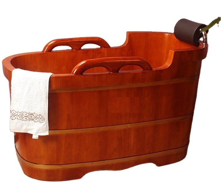 1.5M sauna spa wood hot bathtub for soaking fumigation solid oak wood tub barrels with steamer