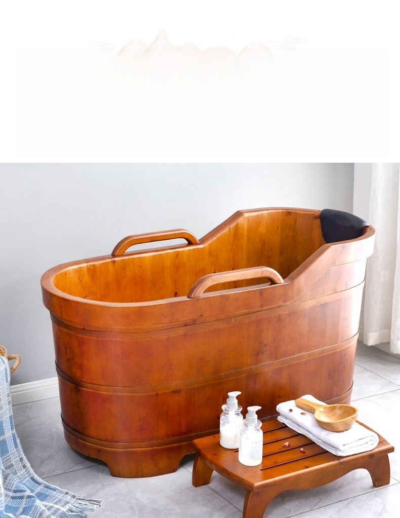 1.5M freestanding without hoop cedar wood bathtubs wood