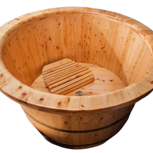 1.5M cedar wood bathtubs freestanding with wide edge handrail factory price new products with good quality