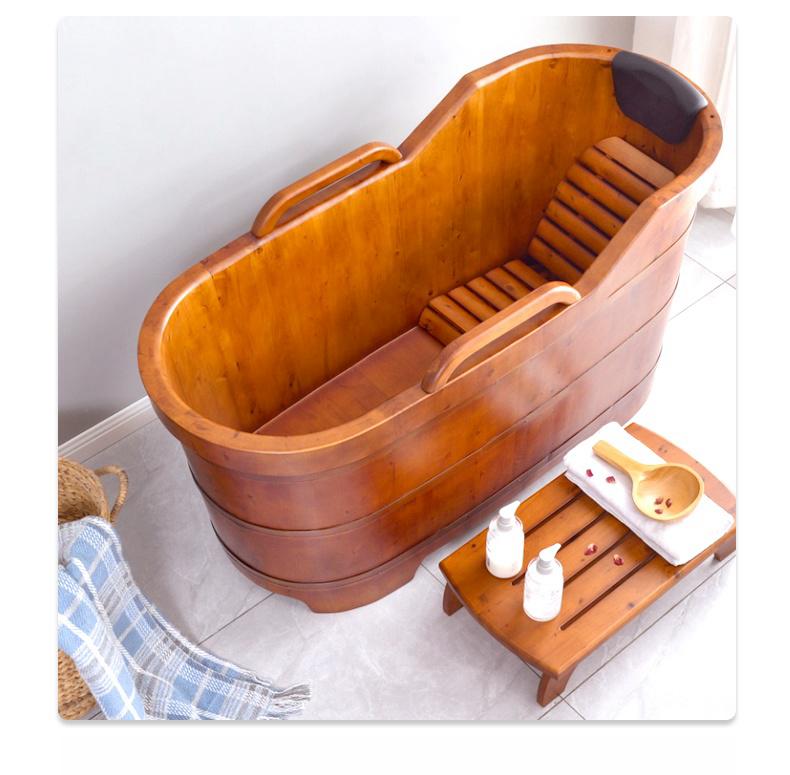 1.5M freestanding without hoop cedar wood bathtubs wood