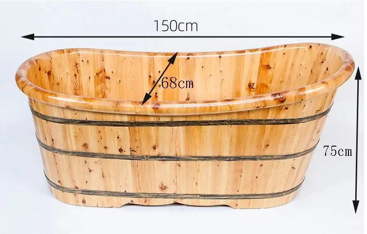 1.5M cedar wood bathtubs freestanding without tap factory price new products with good quality