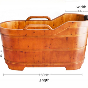 1.5M freestanding without hoop cedar wood bathtubs wood