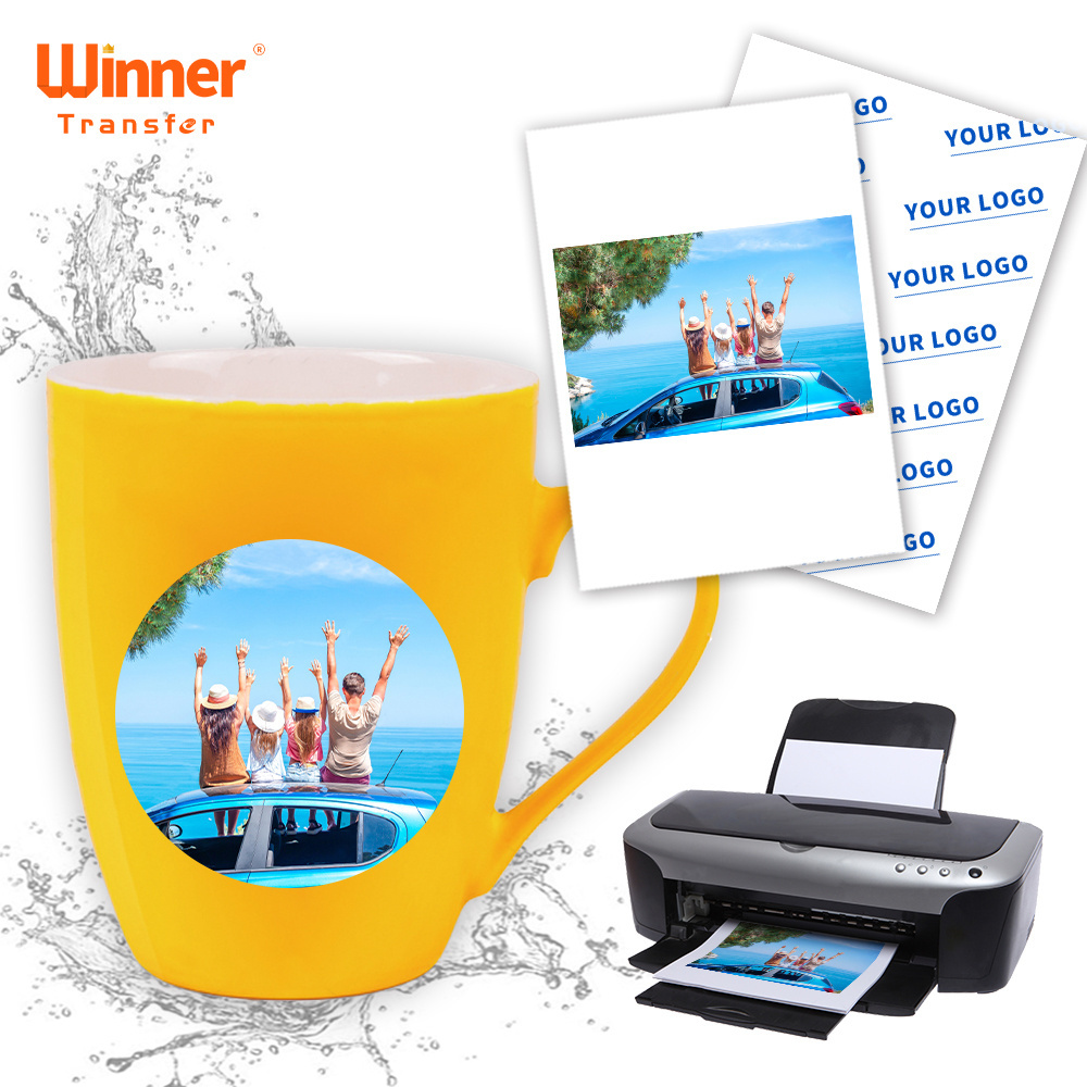 Winner Transfer A4 Size inkjet waterslide decal transfer paper Clear water transfer printing paper for Mugs