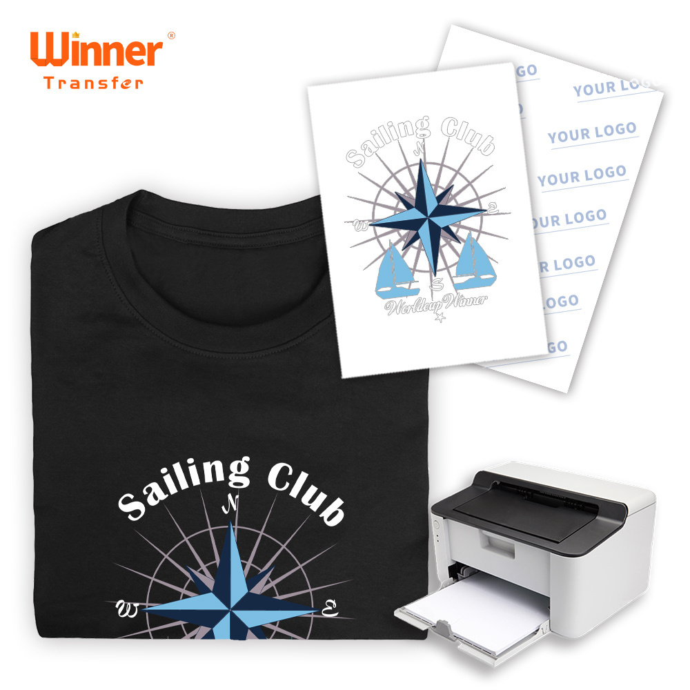 Winner Transfer Custom designed  film free laser dark no cut transfer paper self weeding transfer paper for T-shirts heat press