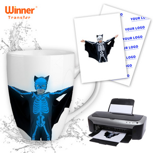 Winner transfer Glow In The Dark decal water slide transfer paper clear Luminous transfer paper inkjet