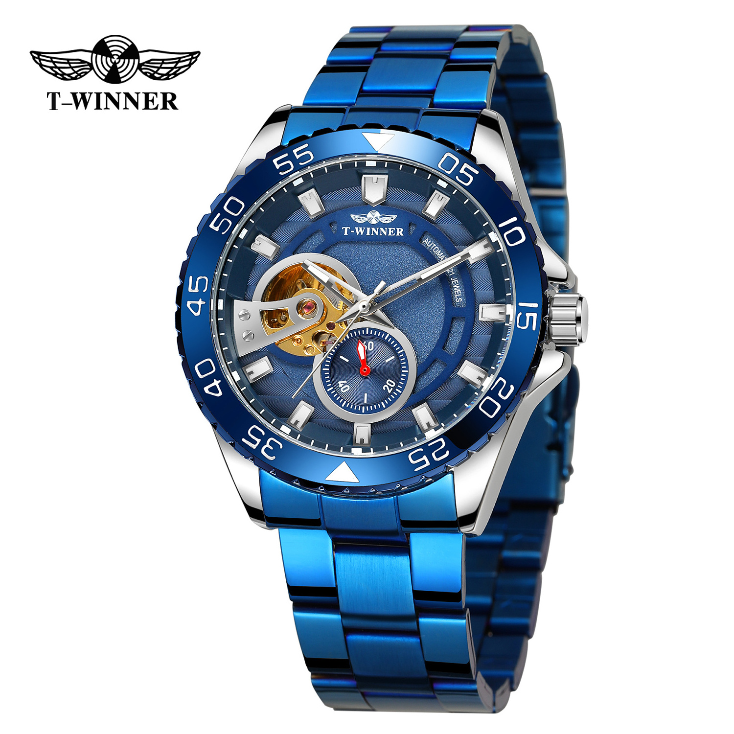 New China Gold T- winner Watch Male Wholesale Luxury Custom Stainless Steel Men Skeleton Mechanical Automatic Mens Wrist Watches