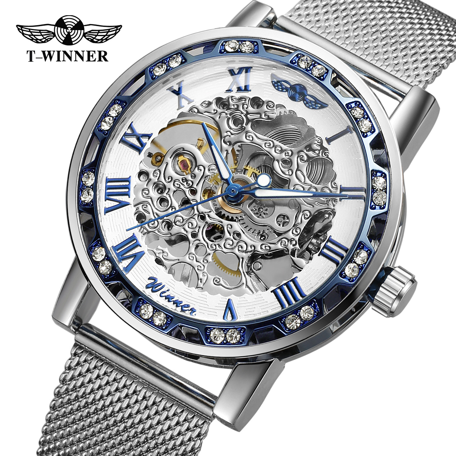 2023 Forsing relojes de hombre custom watches wholesale Hand winder skeleton watch skeleton hollow dial mechanical for man