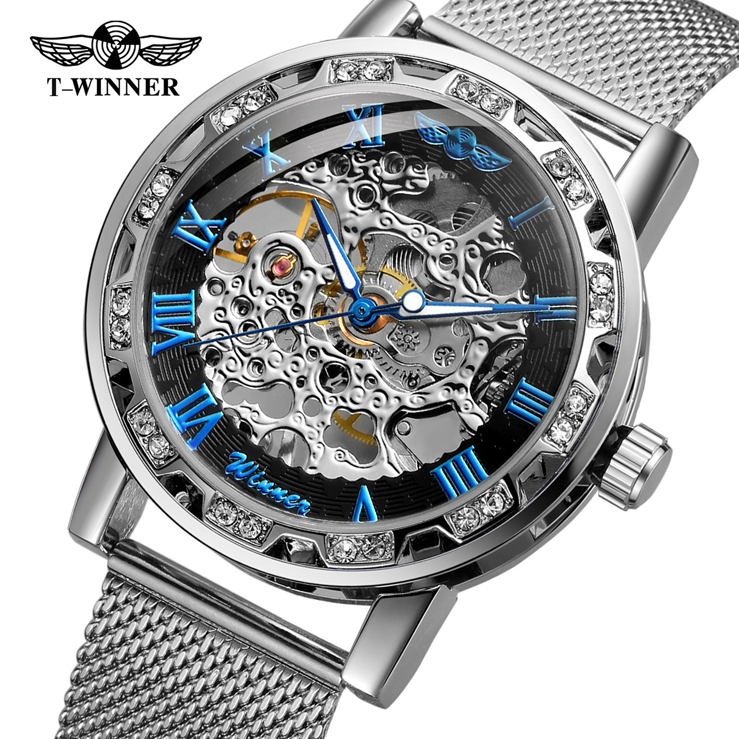 2023 Forsing relojes de hombre custom watches wholesale Hand winder skeleton watch skeleton hollow dial mechanical for man