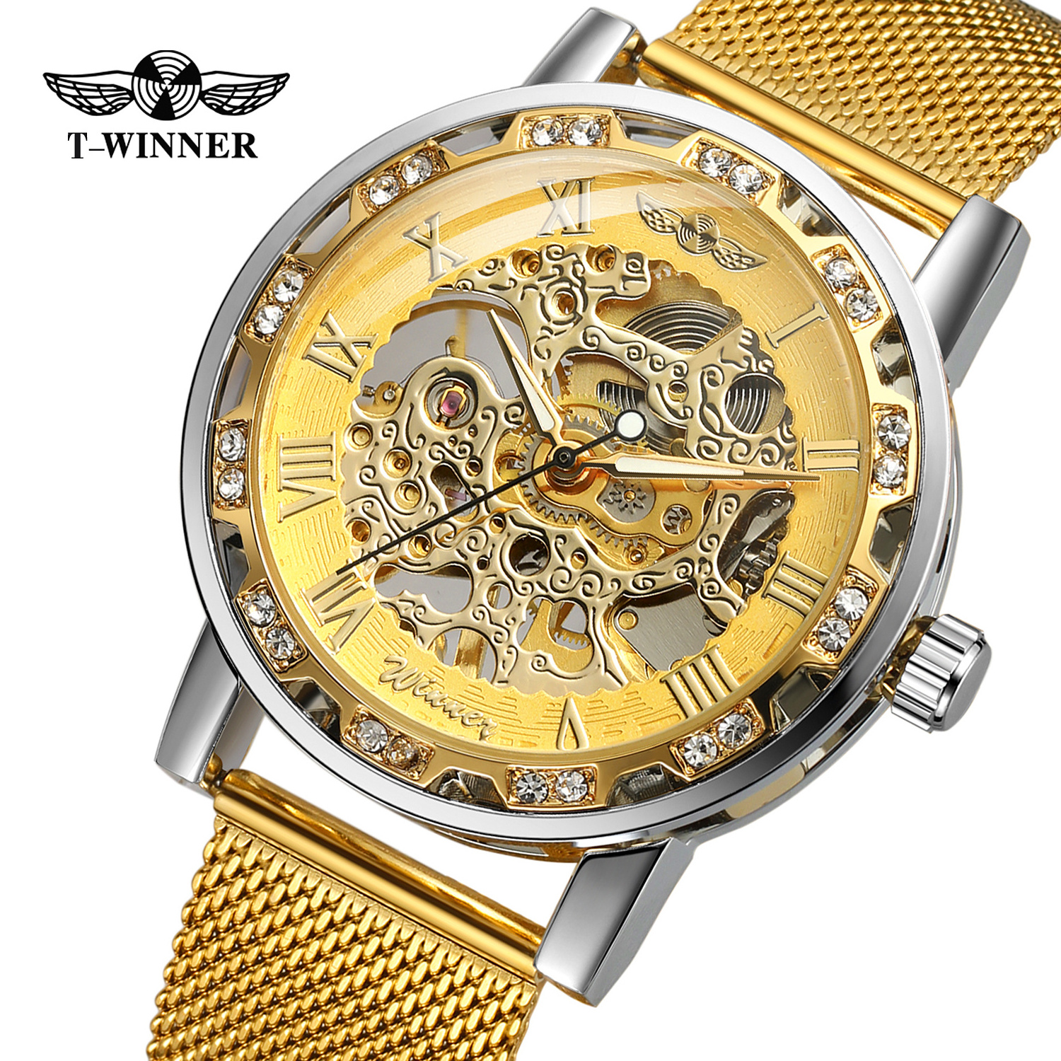 2023 Forsing relojes de hombre custom watches wholesale Hand winder skeleton watch skeleton hollow dial mechanical for man