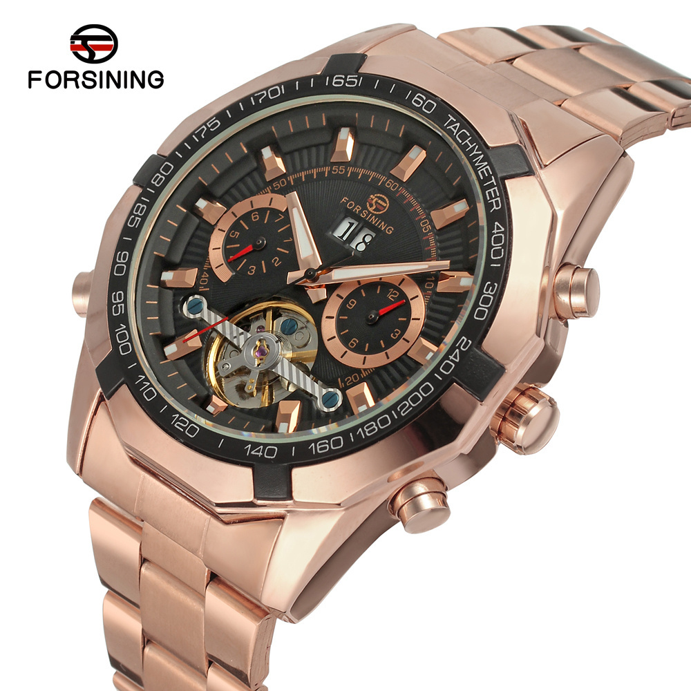 Relogio Men's Mechanical Automatic Tourbillion Watches Wholesale Forsining Luxury Stainless Steel Men Tourbillon Watch for Men