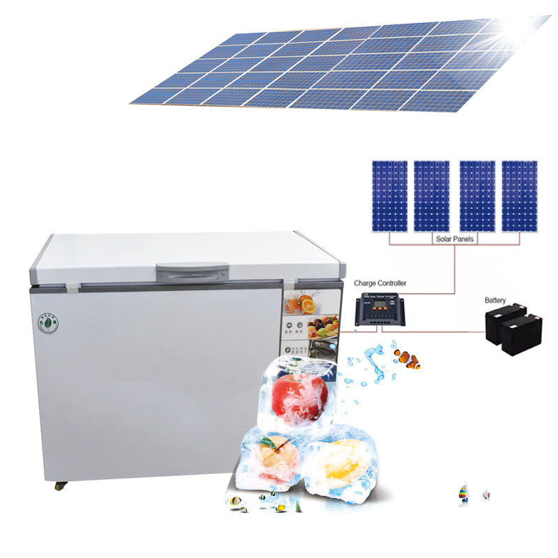 12V DC Commercial Horizontal Refrigerator 182L Top Open Single Door Fridge Solar Deep Chest Freezer