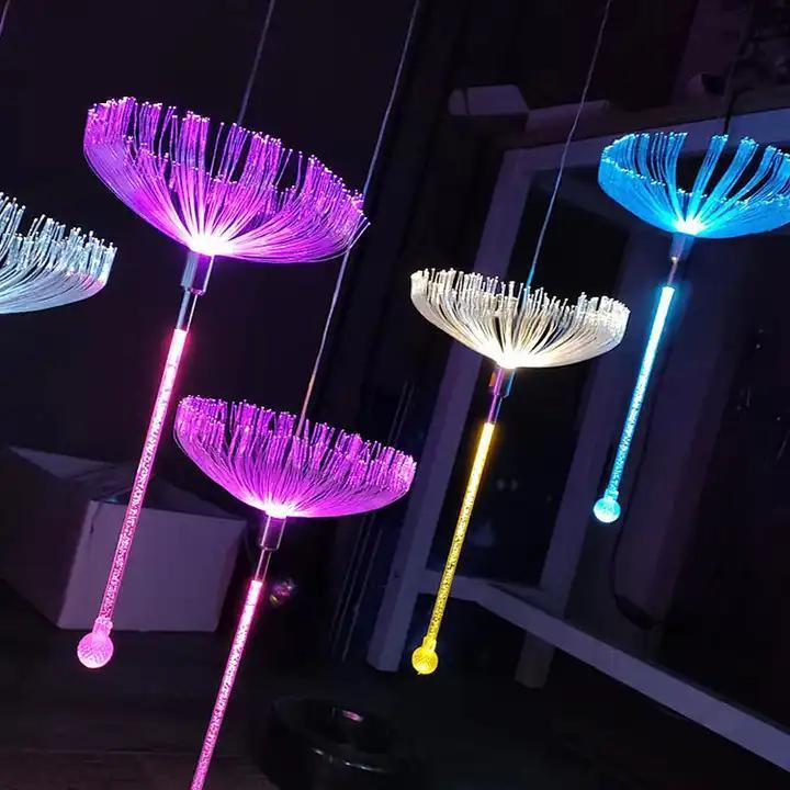 Fiber Optic Atmosphere Jellyfish Light Elf Night Scene Decoration Festive Hanging Tree Lamp LED Outdoor Garden Light