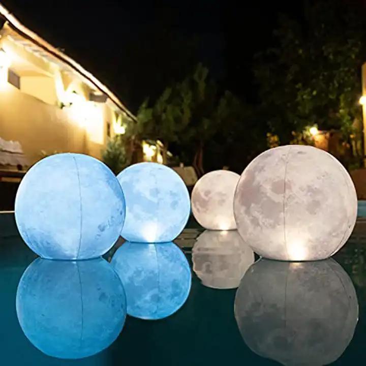 New Solar Pool Toys Hangable Ball Waterproof Float Full Moon Outdoor Garden Inflatable Solar Lantern Floating LED Night Light