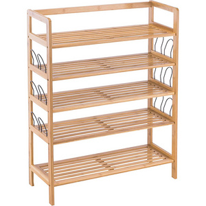 High Quality Bamboo Shoe Shelf Storage Rack Entryway Organizer for Hallway Living Room Easy Assemble