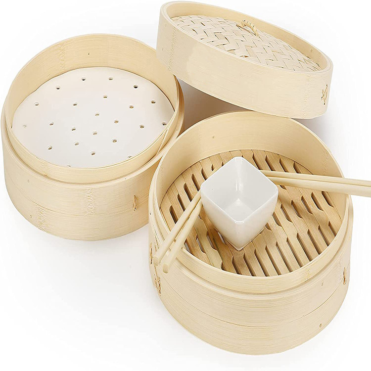 Wholesale Chinese Basket Rice Mini Bamboo Steamer Favor