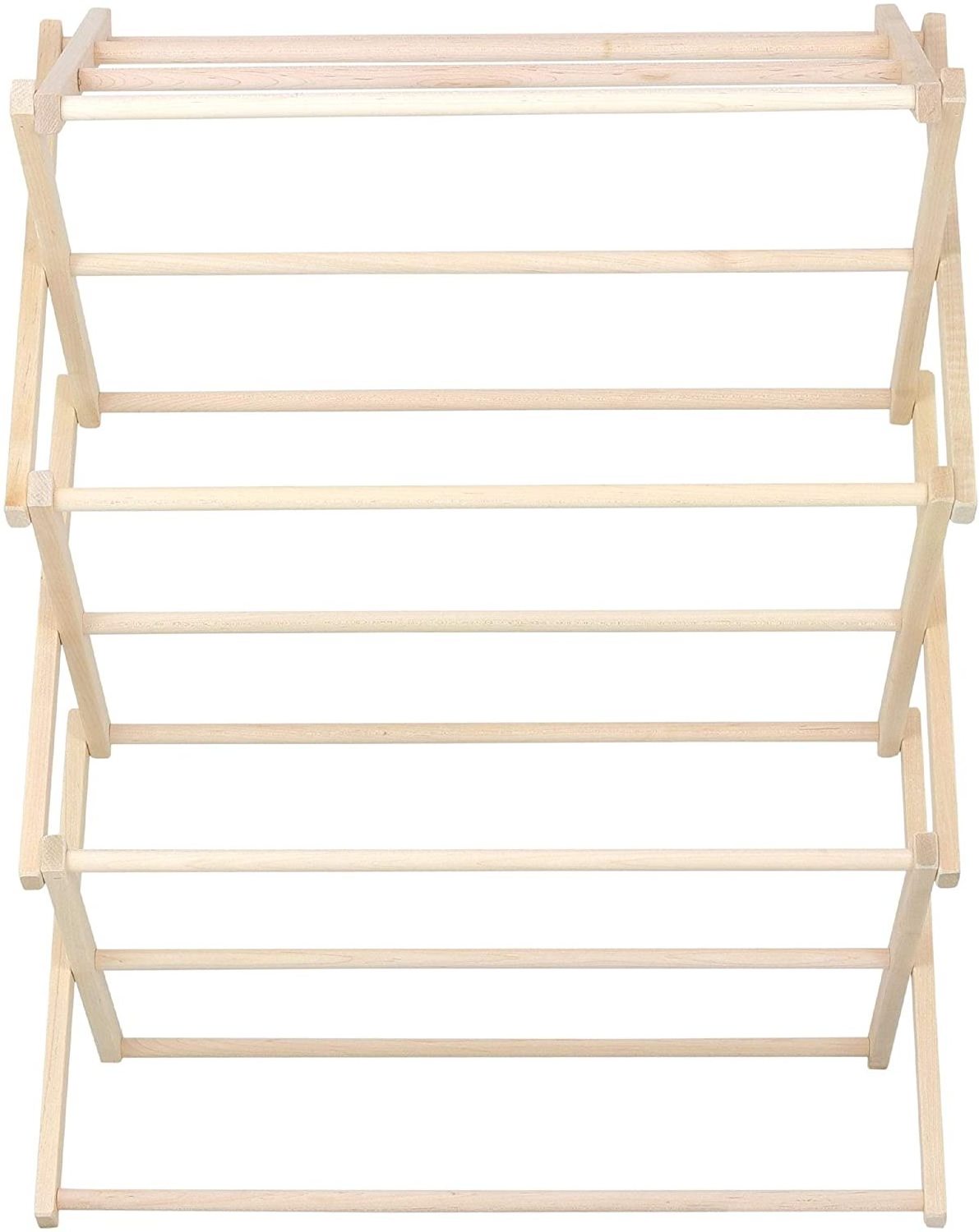 Top Quality Tall Folding Drying Storage Rack Bamboo Clothes Rack Wood Hanger Storage Holders & Racks