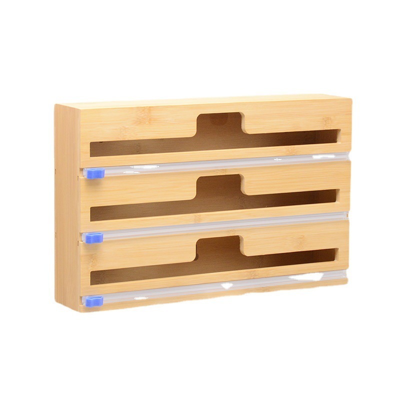 Organizer Kitchen Drawer Bamboo Storage Box Ziplock Bag Storage Organizer Food Storage Bag