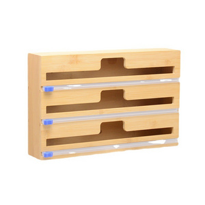 Organizer Kitchen Drawer Bamboo Storage Box Ziplock Bag Storage Organizer Food Storage Bag