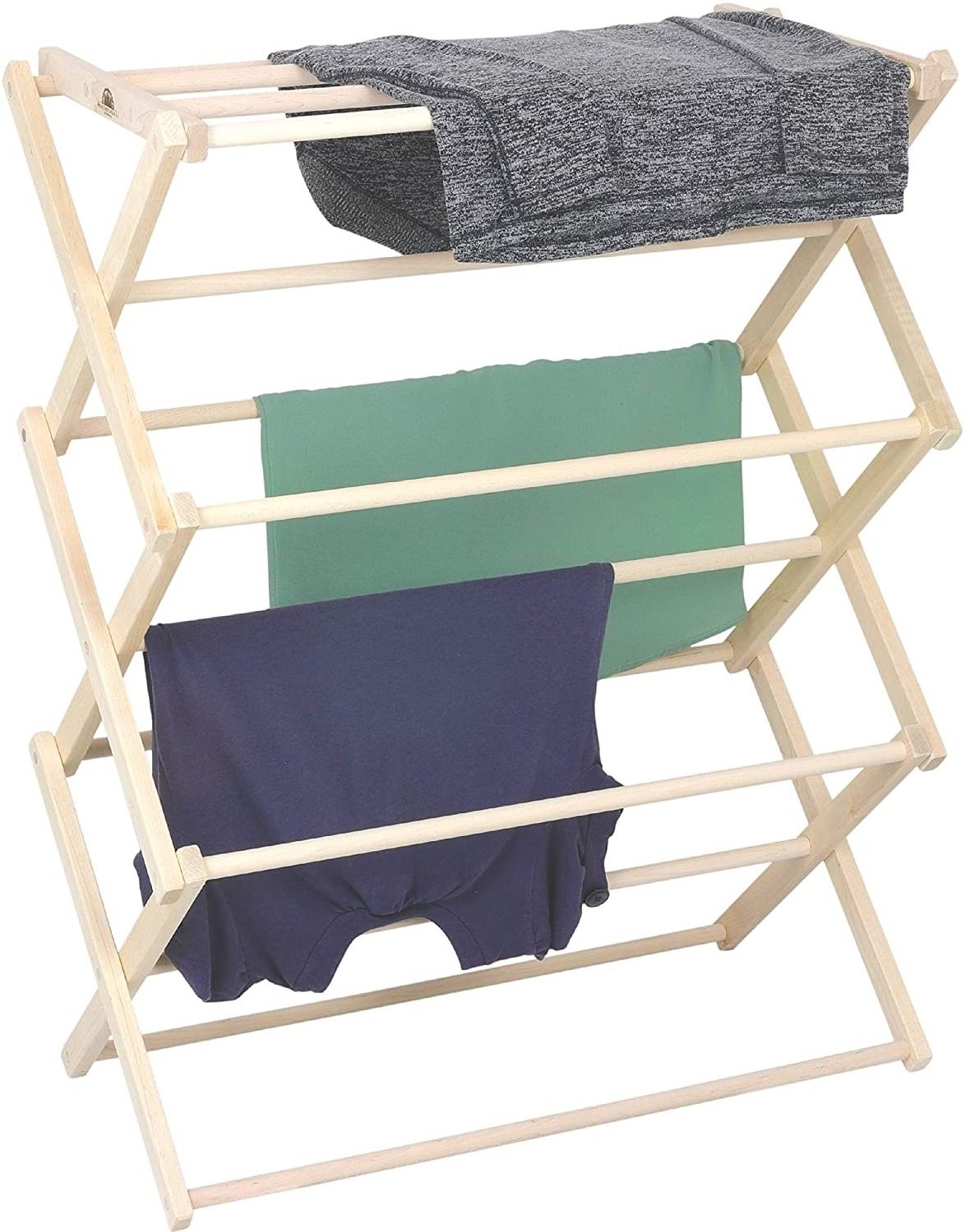 Top Quality Tall Folding Drying Storage Rack Bamboo Clothes Rack Wood Hanger Storage Holders & Racks