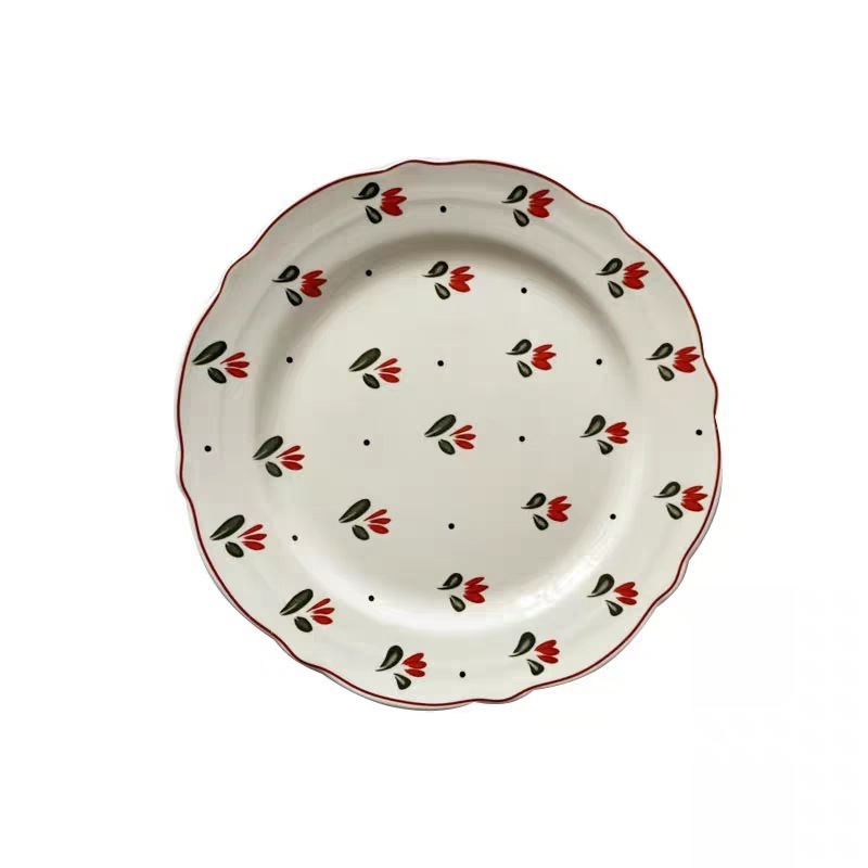 JFY Brand Dinnerware Tableware Kitchenware Ceramic Round Flat Plate For Wedding Hotel And Home's Cake Use