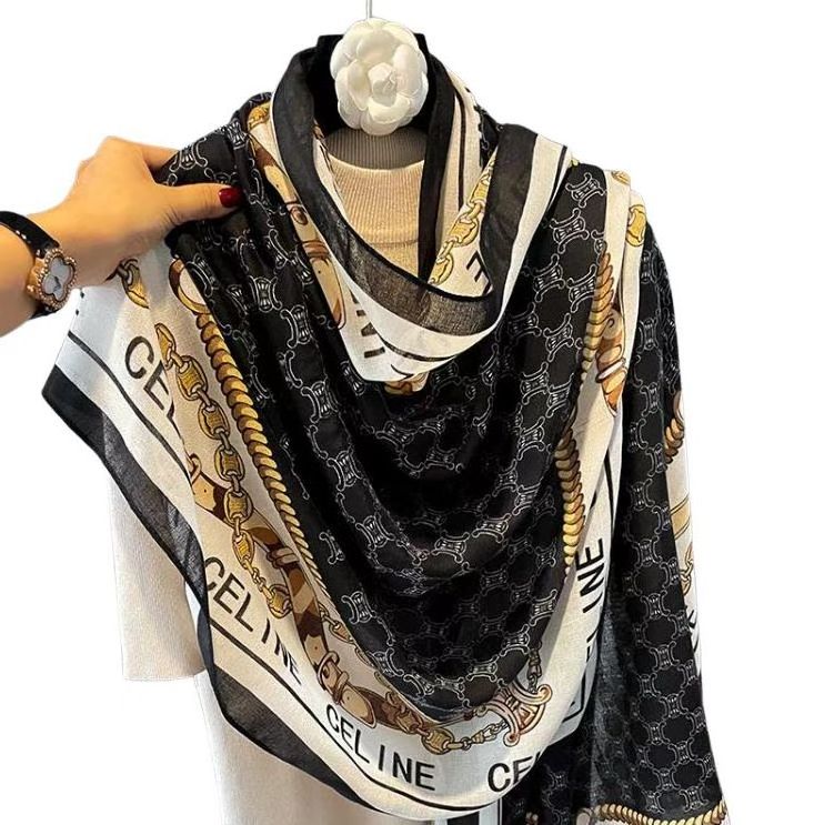 Scarfs for Women Lightweight Floral Print Cotton Scarves and Wraps for Fall Shawl