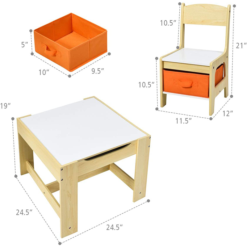 Winning Montessori Home Decor Children Daycare Furniture Study Table Wooden Table and Chair for Kids Vanity Party Table