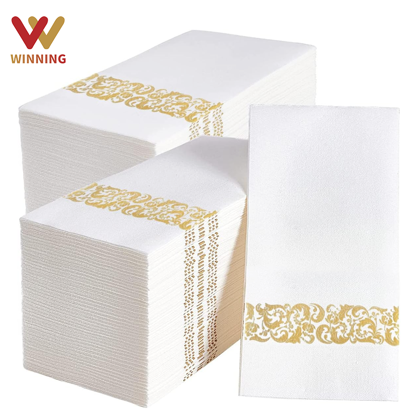 White Paper Napkin Airlaid With Custom Logo Cloth Like Linen Feel Restaurant Airlaid Paper Napkins Dinner Paper Napkins Tissue