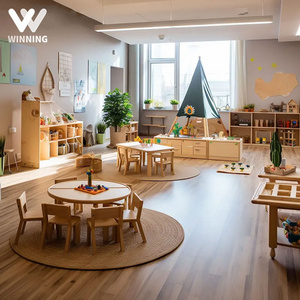 Winning Montessori Kindergarten Preschool Nursery Children Wooden Classroom Furniture Sets Kids Daycare Furniture Wholesale