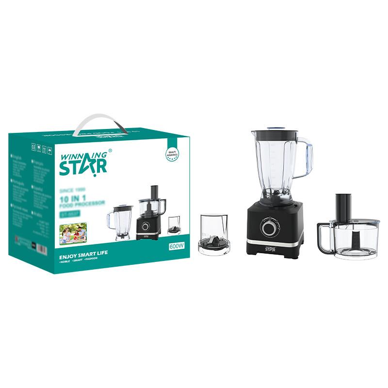 WINNING STAR  600W 1.8L 304 Stainless Steel Blade Grinder ST-5537 10 in 1 Multifunctional Mincer Food Processor Cooking Machine