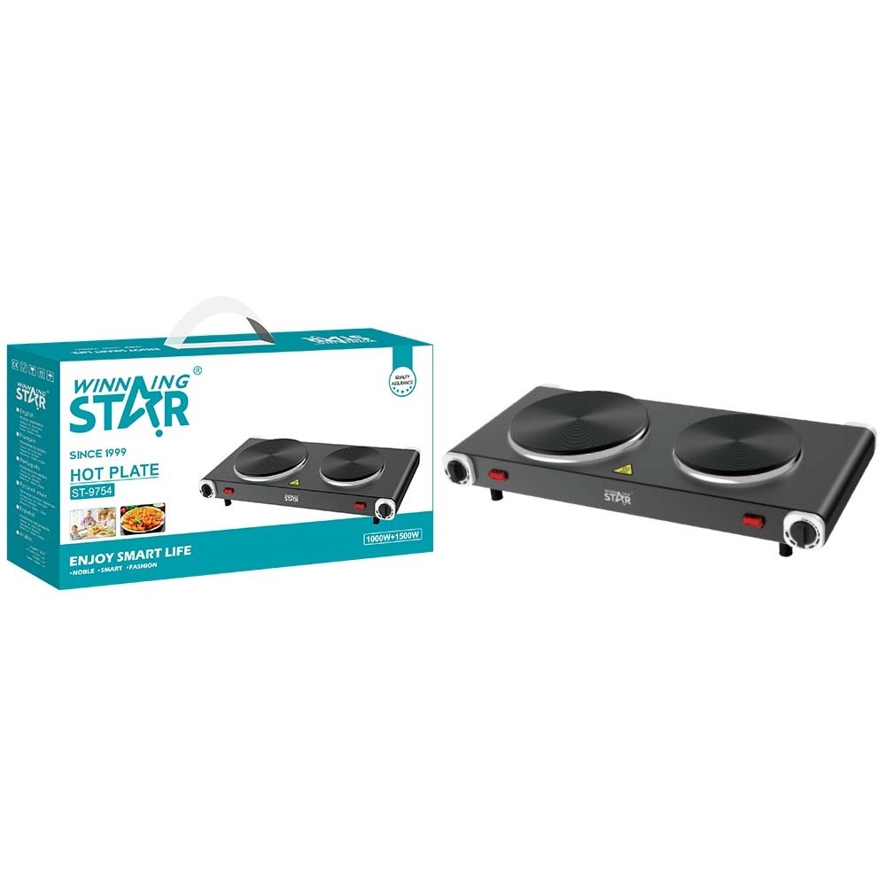 WINNING STAR ST-9754 Solid Hotplate Cooker Electric Stove Two Burners 2500W Hot Plate For Cooking