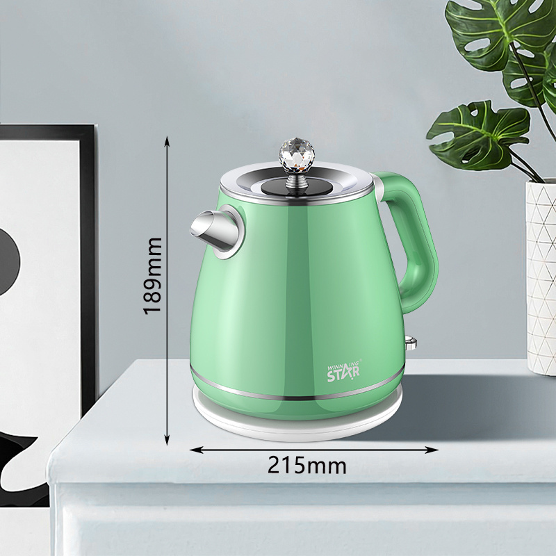 WINNING STAR 1.8L BS Plug Temperature Control Kettle ST-6016 304 Stainless Steel Electric Double Layer Kettle