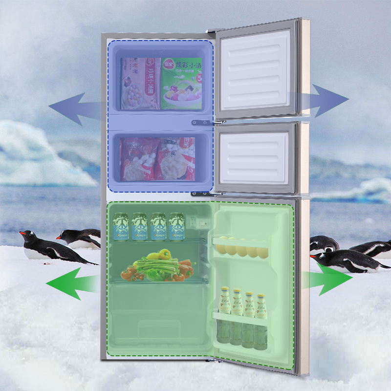 WINNING STAR 76L AC Three Doors Refrigerator BG-83 Fruit Vegetable Food Preservation Home Using Fridge Freezer