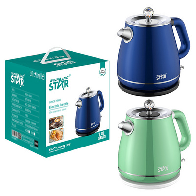 WINNING STAR 1.8L BS Plug Temperature Control Kettle ST-6016 304 Stainless Steel Electric Double Layer Kettle