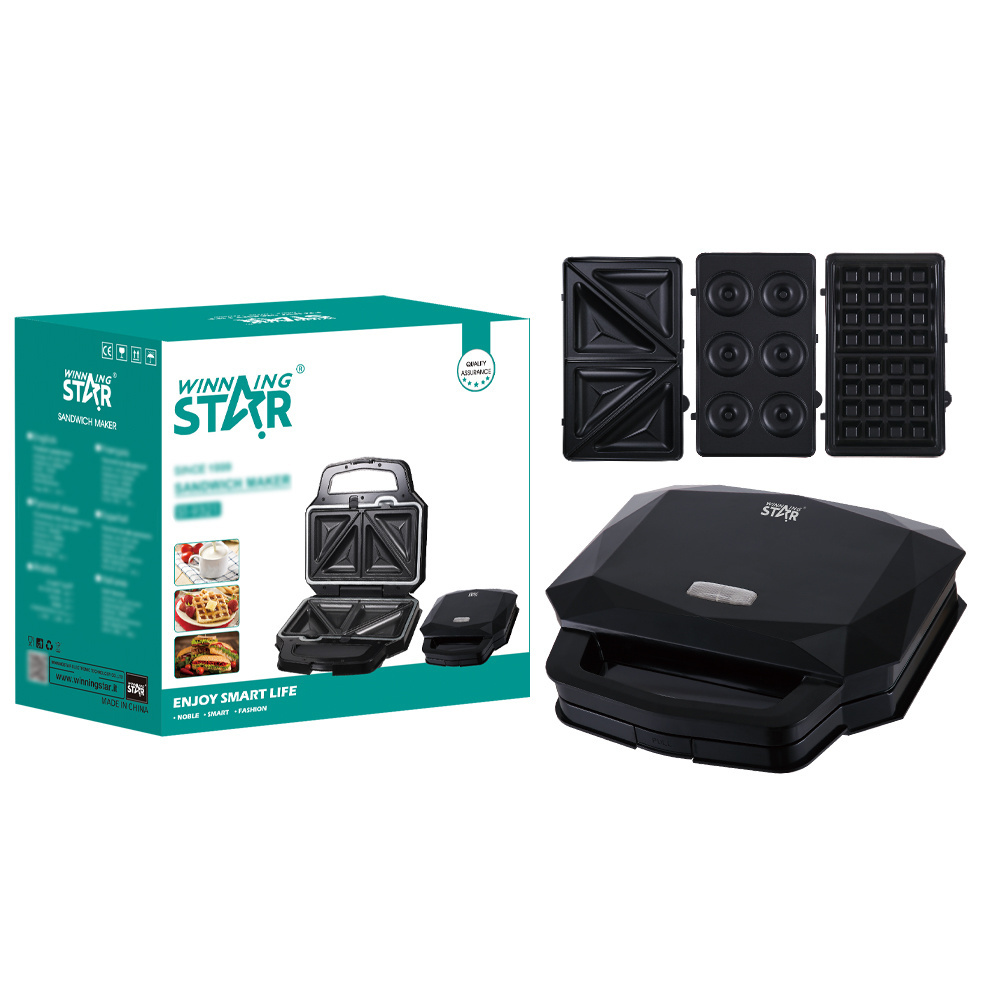 WINNING STAR ST-9321 Electric Press Sandwich Nutty Maker Plate Non-Stick Coating Aluminum Plates Toast Sandwich Maker