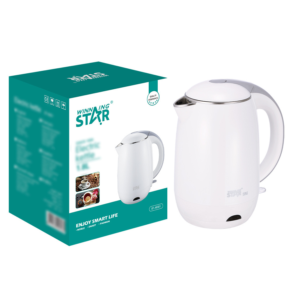 WINNING STAR White Color 1800w Hot Sales ST-6001 Travel 2l Boiling Water Tea Portable Electric Kettle