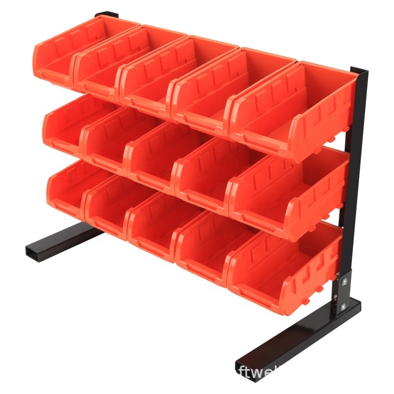 warehouse movable storage bin shelf for auto parts with plastic box