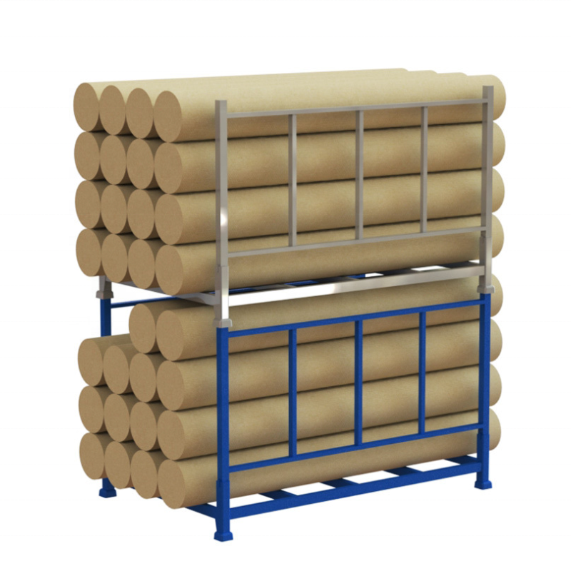 affordable steel foldable stacking rack custom large size fabric storage racks shelf for warehouse /banner rolls stacking rack