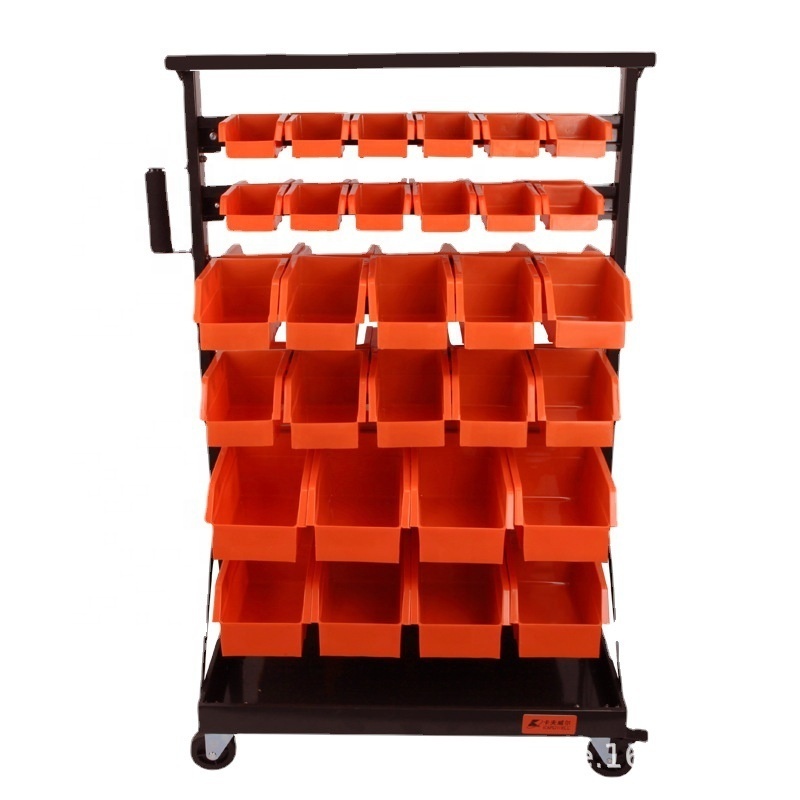 warehouse movable storage bin shelf for auto parts with plastic box