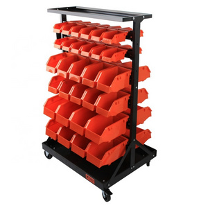 warehouse movable storage bin shelf for auto parts with plastic box