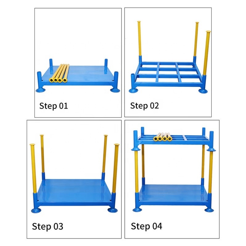 Heavy duty metal stillage storage rack stacking racks industrial pallet stacking frames